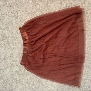 Express Rust A-Line Tulle Skirt